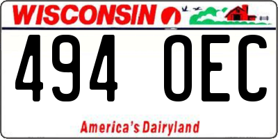 WI license plate 494OEC