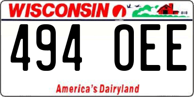 WI license plate 494OEE