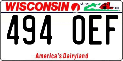 WI license plate 494OEF