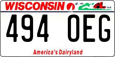 WI license plate 494OEG