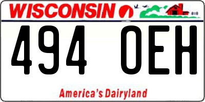 WI license plate 494OEH