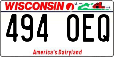 WI license plate 494OEQ
