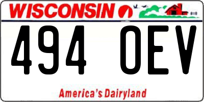 WI license plate 494OEV