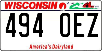 WI license plate 494OEZ
