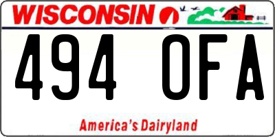 WI license plate 494OFA