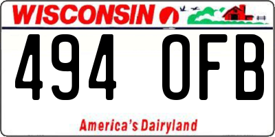 WI license plate 494OFB