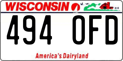 WI license plate 494OFD