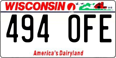 WI license plate 494OFE