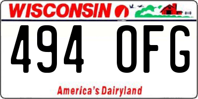 WI license plate 494OFG