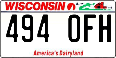 WI license plate 494OFH
