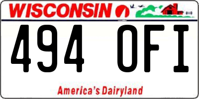 WI license plate 494OFI