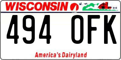 WI license plate 494OFK