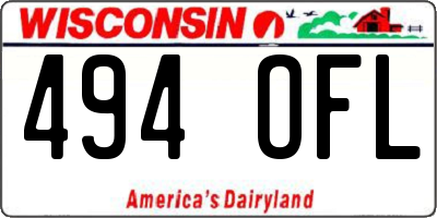 WI license plate 494OFL