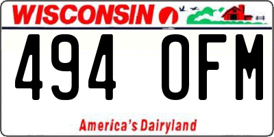 WI license plate 494OFM