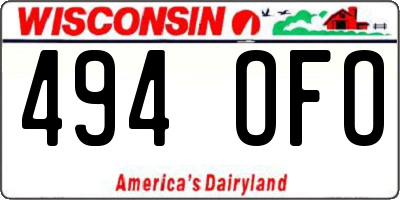 WI license plate 494OFO