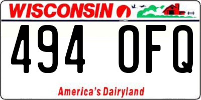 WI license plate 494OFQ