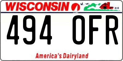 WI license plate 494OFR