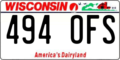 WI license plate 494OFS