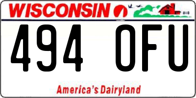 WI license plate 494OFU