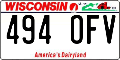 WI license plate 494OFV