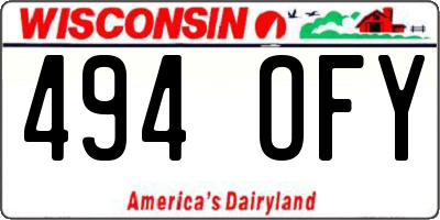 WI license plate 494OFY