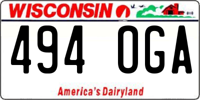WI license plate 494OGA