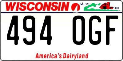 WI license plate 494OGF