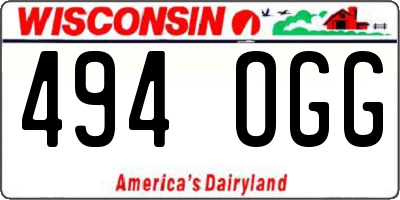 WI license plate 494OGG