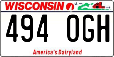 WI license plate 494OGH