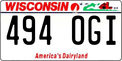 WI license plate 494OGI