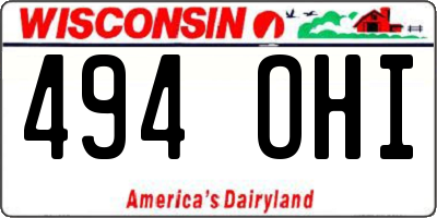 WI license plate 494OHI