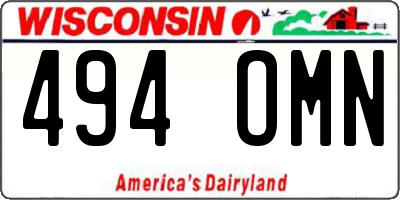 WI license plate 494OMN