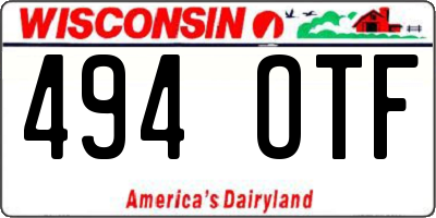 WI license plate 494OTF