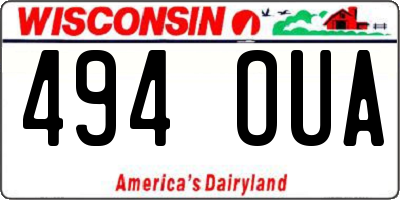 WI license plate 494OUA