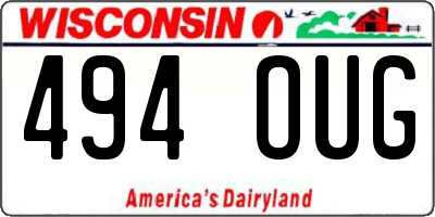 WI license plate 494OUG