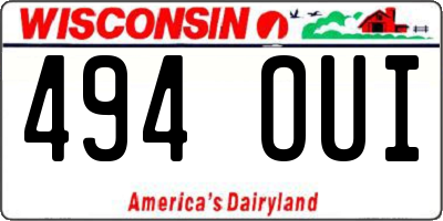 WI license plate 494OUI