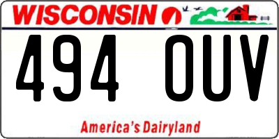 WI license plate 494OUV