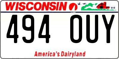 WI license plate 494OUY