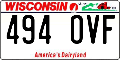 WI license plate 494OVF