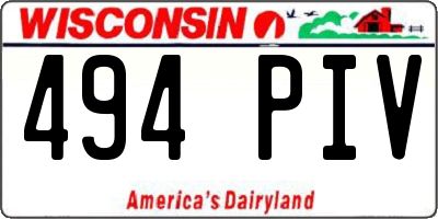 WI license plate 494PIV