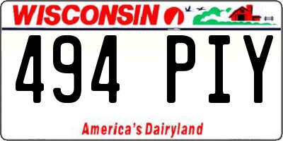 WI license plate 494PIY
