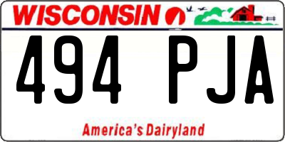 WI license plate 494PJA