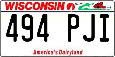WI license plate 494PJI