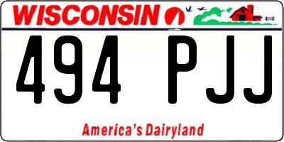 WI license plate 494PJJ