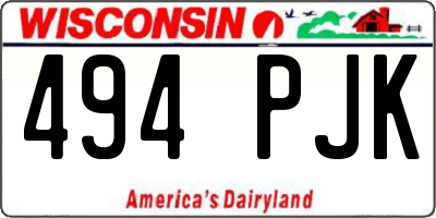 WI license plate 494PJK