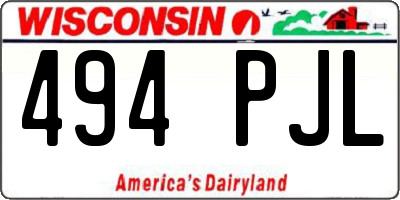 WI license plate 494PJL
