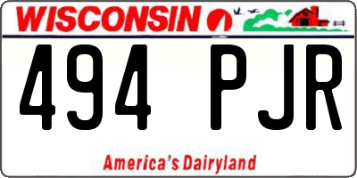 WI license plate 494PJR