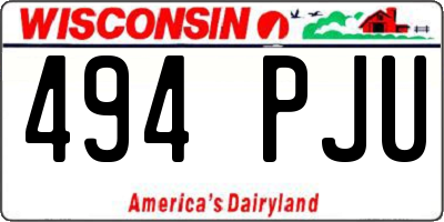 WI license plate 494PJU