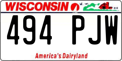 WI license plate 494PJW