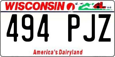 WI license plate 494PJZ
